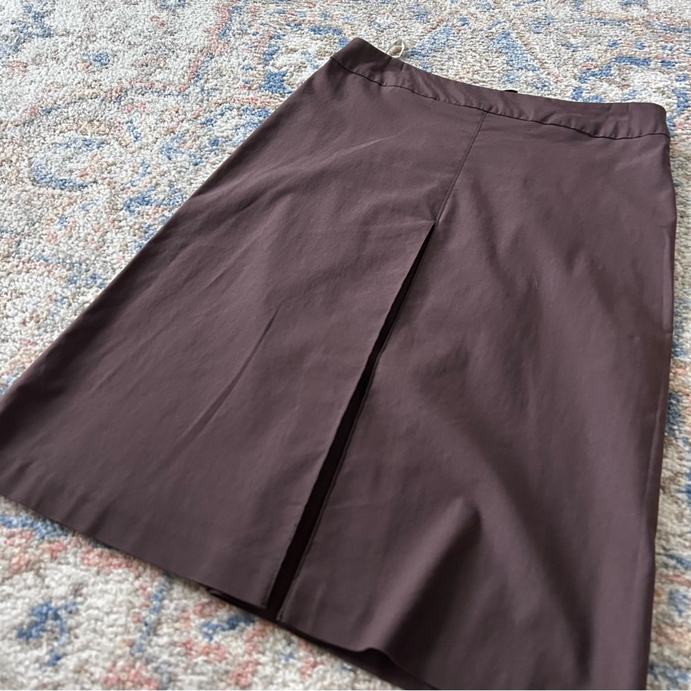 Witchery Brown Straight Pencil Skirt Knee Length Cotton Blend Zip US Size 6